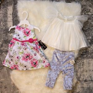 Baby girl LOT dress and outfit set 6 months